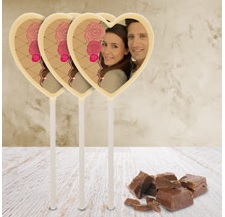 chocolade lollie met foto - bedankje voor huwelijk